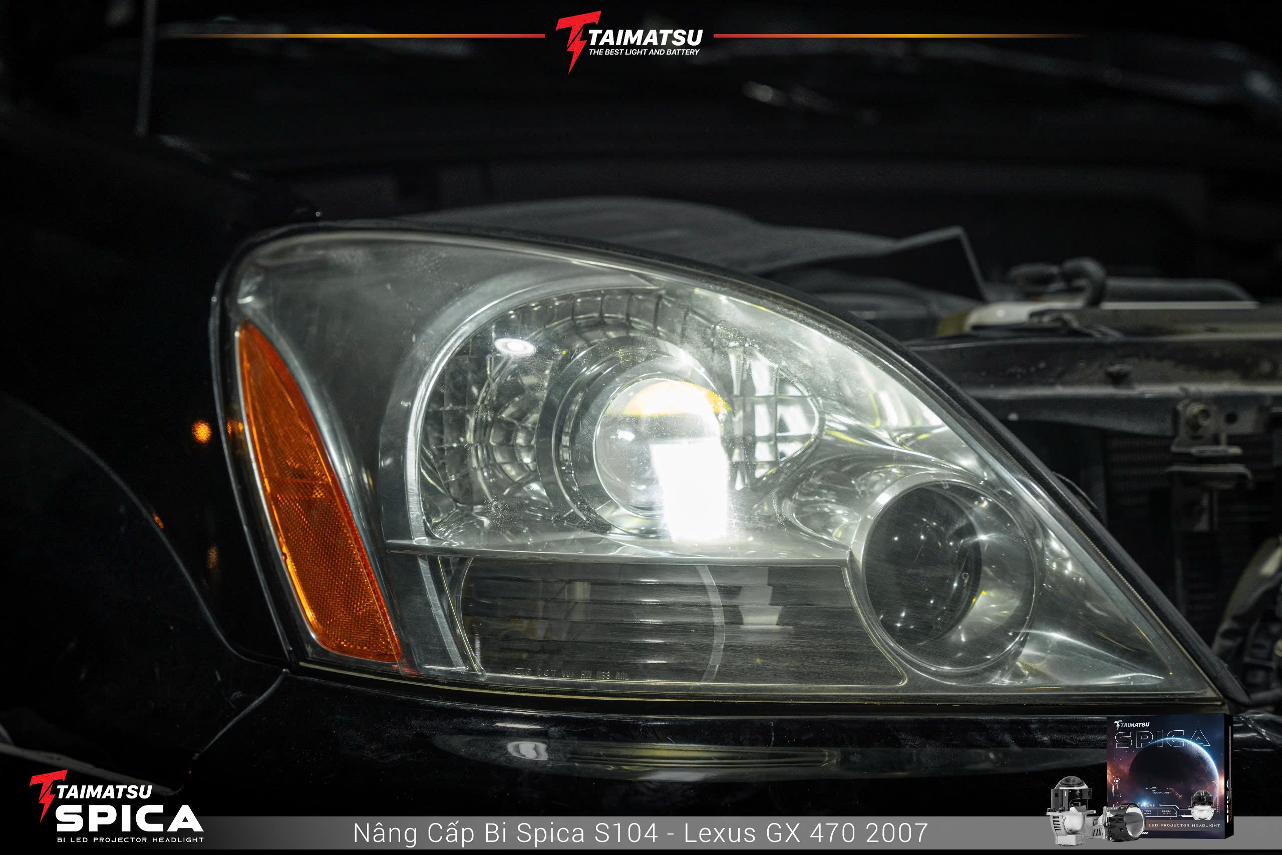 Lexus GX 470 2007 lên bi Spica S104 có chế độ giảm sáng LightShifter (1)