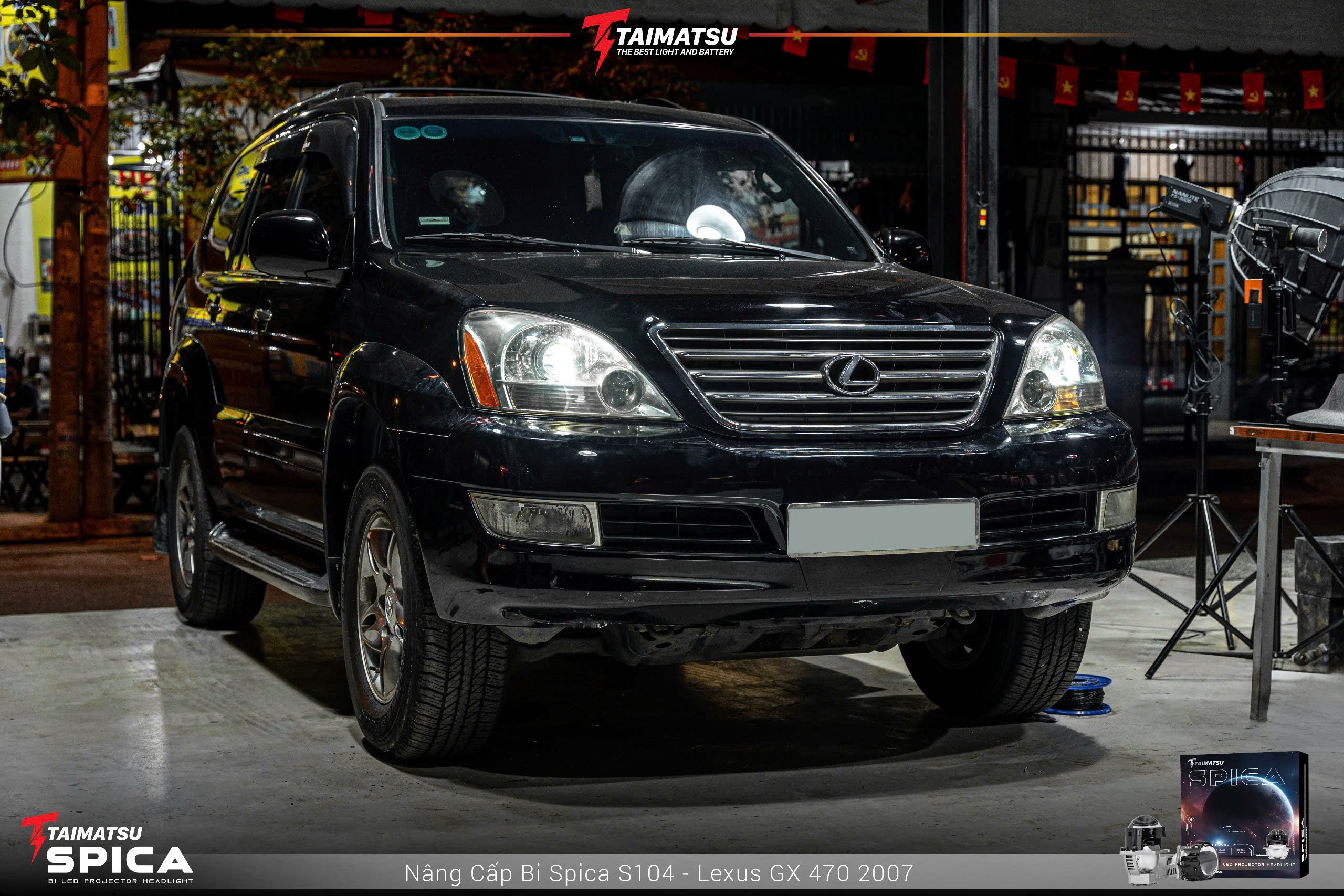 Lexus GX 470 2007 lên bi Spica S104 có chế độ giảm sáng LightShifter (1)